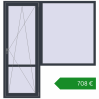 Ціноутворення Балконні двері 2000x2100 мм REHAU SYNEGO MD ANTHRACITE_GREY_STRUKTURAL з двох сторін. Ціна: €708.20