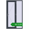 Ціноутворення Вхідні двері 1200x2100 мм REHAU Euro-Design 60 ANTHRACITE_GREY_STRUKTURAL ззовні. Ціна: €890.57