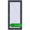 Ціноутворення Вхідні двері 1010x2110 мм REHAU Brillant-Design ANTHRACITE_GREY_STRUKTURAL з двох сторін. Ціна: ₴31,759.69