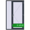 Ціноутворення Вхідні двері 1300x2100 мм REHAU Euro-Design 60 ANTHRACITE_GREY_STRUKTURAL з двох сторін. Ціна: ₴31,494.63