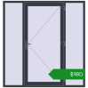 Ціноутворення Вхідні двері 2000x2100 мм REHAU Brillant-Design ANTHRACITE_GREY_STRUKTURAL з двох сторін. Ціна: $979.97