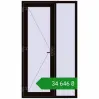 Ціноутворення Вхідні двері 1200x2100 мм REHAU Euro-Design 60 BLACK_BROWN з двох сторін. Ціна: ₴34,646.01