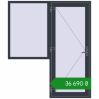 Ціноутворення Вхідні двері 1800x2100 мм REHAU Brillant-Design ANTHRACITE_GREY_STRUKTURAL з двох сторін. Ціна: ₴36,689.97