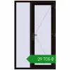 Ціноутворення Вхідні двері 1200x2000 мм REHAU Euro-Design 60 BLACK_BROWN з двох сторін. Ціна: ₴29,704.87