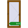 Ціноутворення Вхідні двері 1000x2050 мм REHAU Euro-Design 60 GOLDEN OAK з двох сторін. Ціна: $659.06