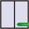 Ціноутворення Вікна 1450x1445 мм REHAU Euro 60 BLACK_BROWN з двох сторін. Ціна: ₴8,098.48