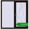 Ціноутворення Вікна 1300x1350 мм REHAU Euro 60 BLACK_BROWN з двох сторін. Ціна: ₴10,017.12