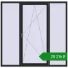 Ціноутворення Вікна 2050x2000 мм REHAU Euro 70 BLACK_ULTI-MATT з двох сторін. Ціна: ₴28,215.71