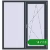 Ціноутворення Вікна 1320x1420 мм REHAU Euro 70 ANTHRACITE_GREY_STRUKTURAL з двох сторін. Ціна: ₴14,711.44