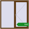 Ціноутворення Вікна 1500x1500 мм REHAU Euro 70 WALNUT з двох сторін. Ціна: $380.64