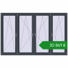 Ціноутворення Вікна 2400x1520 мм REHAU Euro 60 ANTHRACITE_GREY_STRUKTURAL з двох сторін. Ціна: ₴30,869.09