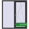 Ціноутворення Вікна 1300x1470 мм REHAU Brillant-Design ANTHRACITE_GREY_GLATT з двох сторін. Ціна: ₴18,079.15