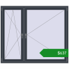 Ціноутворення Вікна 1740x1470 мм REHAU SYNEGO MD ANTHRACITE_GREY_STRUKTURAL з двох сторін. Ціна: $636.53