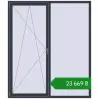 Ціноутворення Вікна 1800x2100 мм REHAU Euro 70 ANTHRACITE_GREY_STRUKTURAL з двох сторін. Ціна: ₴23,669.21