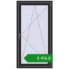 Ціноутворення Вікна 800x1500 мм REHAU Euro 60 ANTHRACITE_GREY_GLATT з двох сторін. Ціна: ₴8,496.01