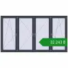 Ціноутворення Вікна 2748x1500 мм REHAU Euro 60 ANTHRACITE_GREY_STRUKTURAL з двох сторін. Ціна: ₴32,242.61