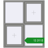Ціноутворення Вікна 1300x1500 мм Altest Pony 375 RAL 9007 Grey aluminium з двох сторін. Ціна: ₴13,311.16