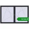 Ціноутворення Вікна 2400x1500 мм REHAU Brillant-Design BLACK_ULTI-MATT з двох сторін. Ціна: ₴34,846.19