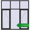 Ціноутворення Вікна 1900x2000 мм REHAU Euro 60 BLACK_ULTI-MATT з двох сторін. Ціна: ₴23,928.27
