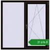 Ціноутворення Вікна 1360x1380 мм REHAU SYNEGO MD BLACK_BROWN з двох сторін. Ціна: ₴31,615.54