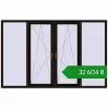 Ціноутворення Вікна 2500x1600 мм REHAU Euro 70 BLACK_BROWN з двох сторін. Ціна: ₴32,603.78