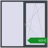 Ціноутворення Вікна 1800x1800 мм REHAU Euro 70 ANTHRACITE_GREY_STRUKTURAL з двох сторін. Ціна: €605.05