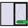 Ціноутворення Вікна 1600x1400 мм REHAU Euro 70 BLACK_BROWN з двох сторін. Ціна: $323.68