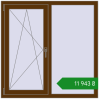 Ціноутворення Вікна 1200x1200 мм REHAU Euro 70 WALNUT з двох сторін. Ціна: ₴11,943.18