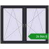 Ціноутворення Вікна 1700x1350 мм REHAU Brillant-Design BLACK_ULTI-MATT з двох сторін. Ціна: ₴26,865.77