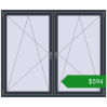 Ціноутворення Вікна 1800x1500 мм REHAU SYNEGO MD ANTHRACITE_GREY_STRUKTURAL з двох сторін. Ціна: $594.15