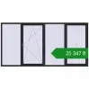 Ціноутворення Вікна 3200x1600 мм REHAU Euro 60 BLACK_ULTI-MATT з двох сторін. Ціна: ₴25,347.13