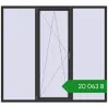 Ціноутворення Вікна 2200x2000 мм REHAU Euro 60 ANTHRACITE_GREY_GLATT з двох сторін. Ціна: ₴20,063.07