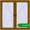 Ціноутворення Вікна 1500x1500 мм REHAU Euro 60 GOLDEN OAK з двох сторін. Ціна: ₴19,689.58