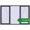 Ціноутворення Вікна 2300x1500 мм REHAU Euro 70 ANTHRACITE_GREY_STRUKTURAL з двох сторін. Ціна: ₴25,835.24