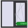 Ціноутворення Вікна 1100x1137 мм REHAU Euro 70 ANTHRACITE_GREY_GLATT з двох сторін. Ціна: ₴12,863.53