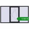 Ціноутворення Вікна 2000x1200 мм REHAU Euro 60 BLACK_ULTI-MATT з двох сторін. Ціна: ₴12,880.43