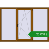 Ціноутворення Вікна 2000x1400 мм REHAU SYNEGO MD GOLDEN OAK з двох сторін. Ціна: ₴25,018.09