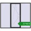 Ціноутворення Tilt-and-Turn 2500x2100 mm REHAU Euro 60 ANTHRACITE_GREY_GLATT two-sided. Ціна: ₴22,967.77