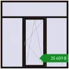 Ціноутворення Вікна 2050x2050 мм REHAU Euro 70 BLACK_BROWN з двох сторін. Ціна: ₴25,658.85