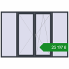 Ціноутворення Вікна 2500x1700 мм REHAU Euro 60 ANTHRACITE_GREY_STRUKTURAL з двох сторін. Ціна: ₴25,196.83