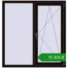 Ціноутворення Вікна 1280x1340 мм REHAU Euro 60 BLACK_BROWN з двох сторін. Ціна: ₴10,304.81