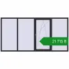 Ціноутворення Вікна 3000x1500 мм REHAU Euro 60 BLACK_ULTI-MATT з двох сторін. Ціна: ₴21,715.11