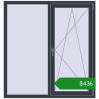 Ціноутворення Вікна 1350x1430 мм REHAU SYNEGO MD ANTHRACITE_GREY_STRUKTURAL з двох сторін. Ціна: $435.72