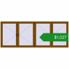 Ціноутворення Вікна 3400x1300 мм REHAU Brillant-Design GOLDEN OAK з двох сторін. Ціна: $1,026.61