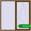 Ціноутворення Вікна 1800x1800 мм REHAU Euro 70 WALNUT з двох сторін. Ціна: ₴23,565.27