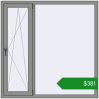 Ціноутворення Вікна 1500x1500 мм Altest Pony 375 RAL 9007 Grey aluminium з двох сторін. Ціна: $380.53