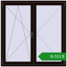 Ціноутворення Вікна 1400x1410 мм REHAU Euro 70 BLACK_BROWN з двох сторін. Ціна: ₴18,552.51