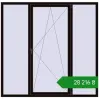 Ціноутворення Вікна 2050x2000 мм REHAU Euro 70 BLACK_BROWN з двох сторін. Ціна: ₴28,215.71