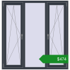 Ціноутворення Вікна 1500x1550 мм REHAU Euro 70 ANTHRACITE_GREY_STRUKTURAL з двох сторін. Ціна: $474.14