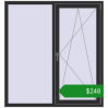 Ціноутворення Вікна 1400x1500 мм REHAU Euro 60 ANTHRACITE_GREY_GLATT з двох сторін. Ціна: $248.26